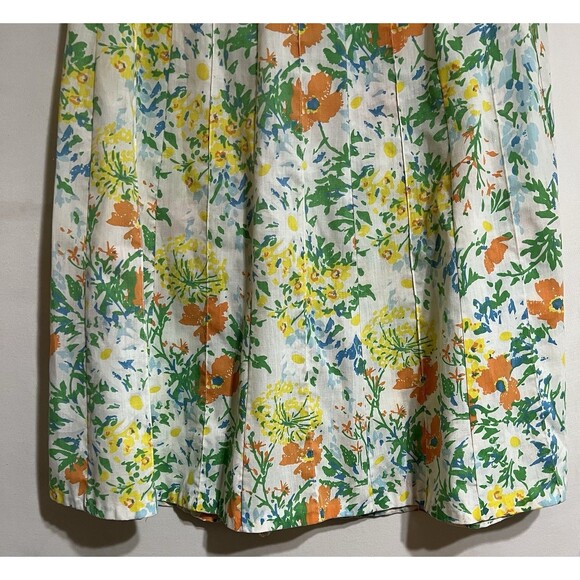 Vintage Mr. Hank Floral Midi Boho Hippie  Spring Farmhouse Pleated Preppy P - Picture 4 of 5
